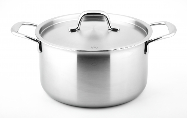 Caçarola com tampa em inox Dresden 24cm tri-ply (Inox com relevo 3D)